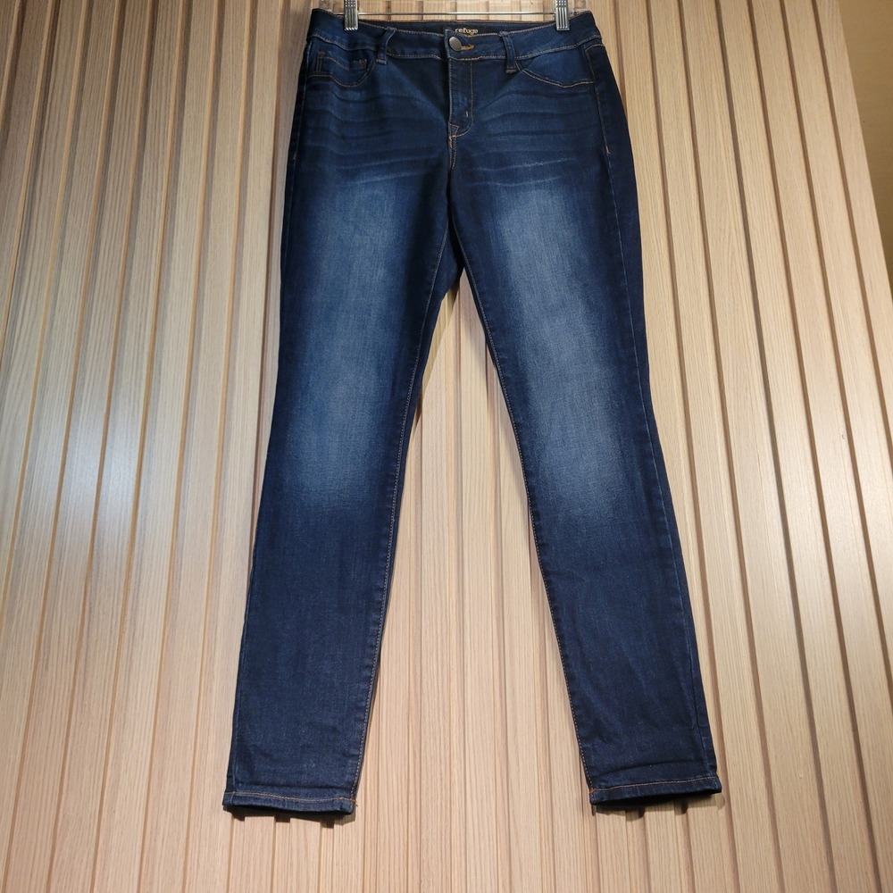 Refuge Womens Dark Wash Skinny Jeans High Rise Stretch Denim Size 8 RN 88083